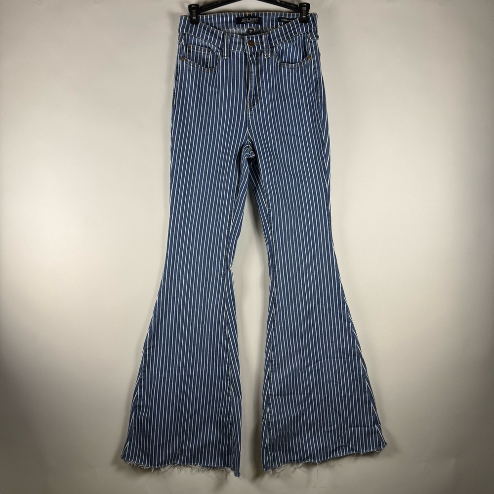 Judy Blue Navy Striped Flare Jeans